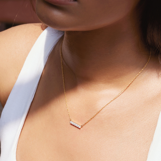 Flat Bar Lab Grown Diamond Necklace